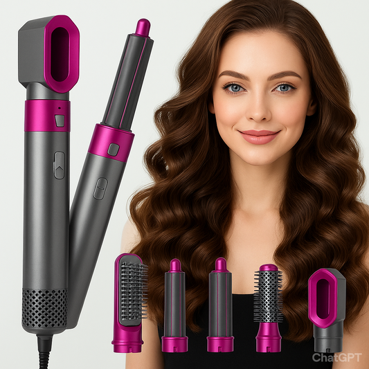 5-in-1 Detachable Hot Air Brush & Hair Dryer Comb