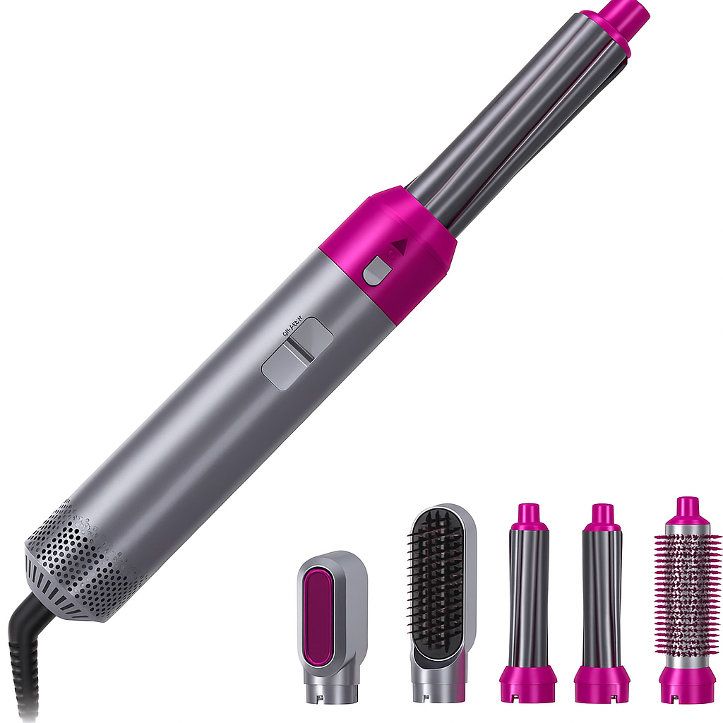 5-in-1 Detachable Hot Air Brush & Hair Dryer Comb